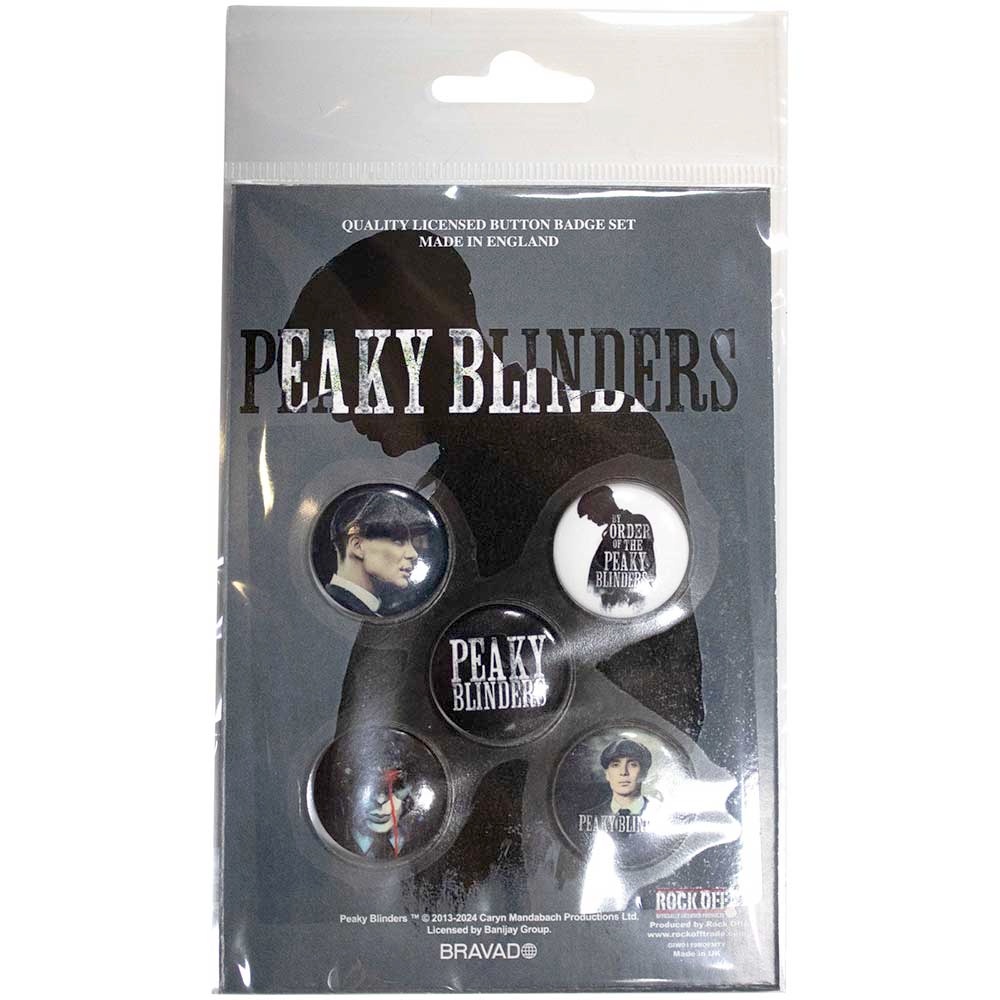 Peaky Blinders - By Order Of Button pin - 5er Set - Mehrfarben
